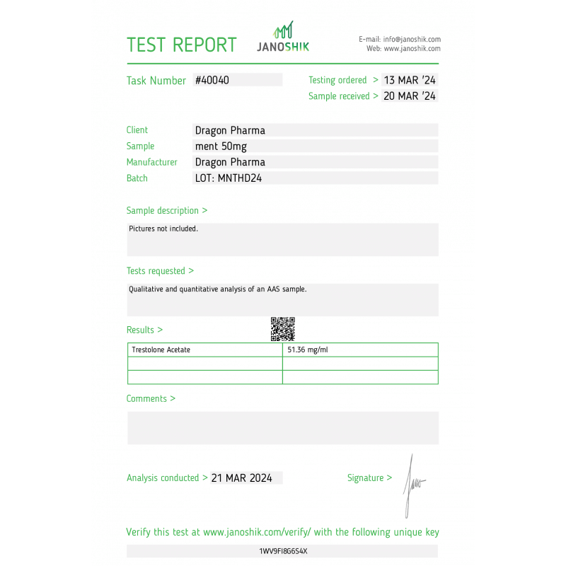 Ment 50 Lab Test Results