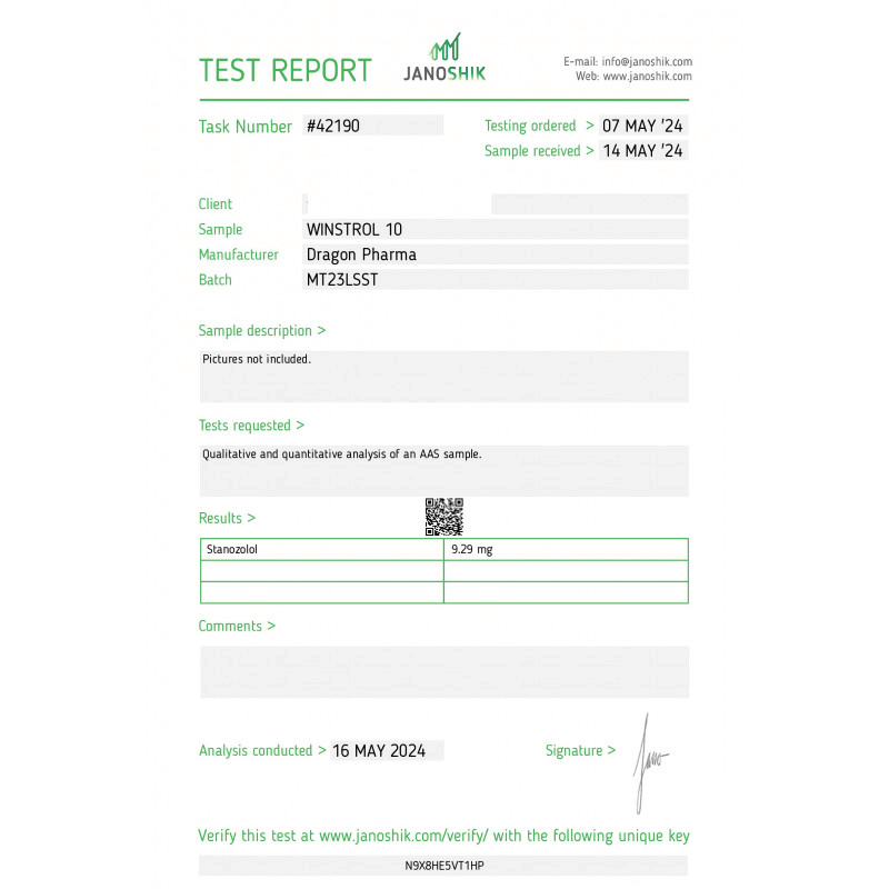 Winstrol 10mg Lab Test Results