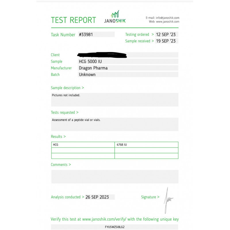 HCG 5000IU (Dragon Pharma)